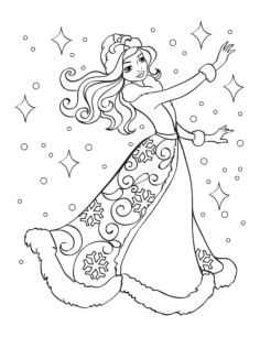 Winter Snow Princess Tracing Worksheets Pdf, Free Vectors File